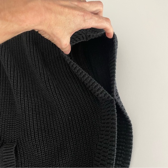 Talbots Black Sweater Cape Poncho Zip Up Size Small Medium S/M - Picture 8 of 12